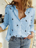 Women's shirt linen, loose, casual, long sleeve, solid color, spring, fall