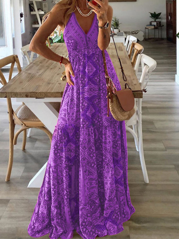 Women's dress trapeze, floral print, boho style, short sleeve, summer