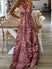 Women's dress trapeze, floral print, boho style, short sleeve, summer