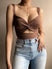 Women's Kink tank top elastic lace sexy elegant V neck backless