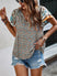 Women's shirt loose short-sleeved, V-neck, casual ethnic style, printed