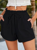 Women's shorts comfortable with drawstring, pockets, elastic waist
