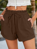 Women's shorts comfortable with drawstring, pockets, elastic waist