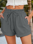 Women's shorts comfortable with drawstring, pockets, elastic waist