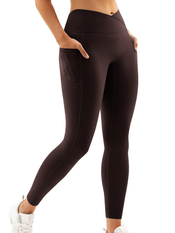New pants women's high waist hip pocket yoga, fitness
